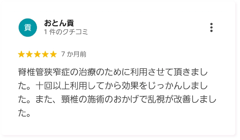 患者さまのレビューReview